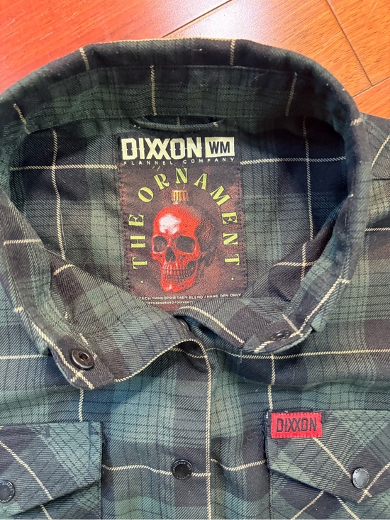 DIXXON Tops - DIXXON Womens “The Ornament” Dark Green Plaid Button-Front Flannel Shirt medium